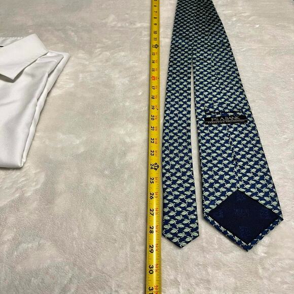 Jos A Bank Sea Turtle Silk Tie 58"x3.5" Blue & Green Eco-Friendly Animal Rescue - Picture 5 of 6